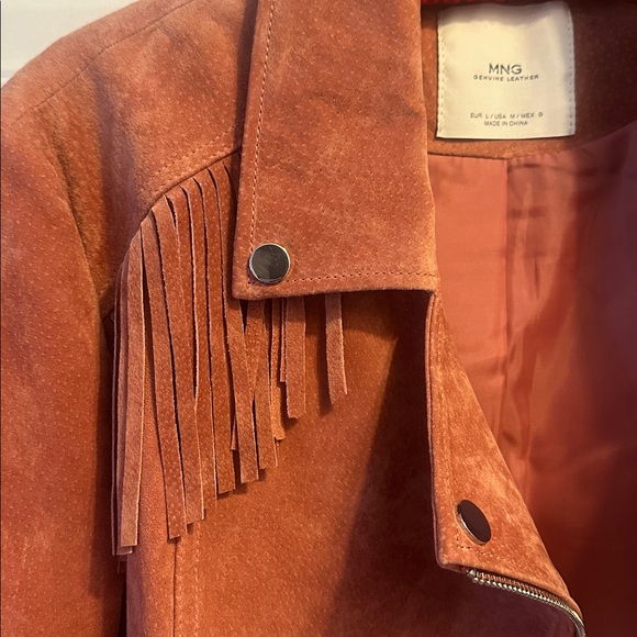 Mango Pink Genuine Leather Moto Jacket - Picture 2 of 6